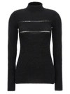 Msgm Knitwear Sweater Organza Insert In Black