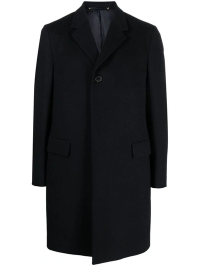 Paul Smith Button-down Single-breasted Coat In Inky Blue