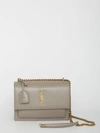 Saint Laurent Medium Sunset Leather Shoulder Bag In Grey