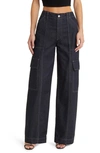 Ag High Rise Wide Leg Cargo Trouser Jeans In Prince St In Prince St