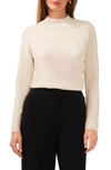 Halogen Sequin Mock Neck Sweater In Flax