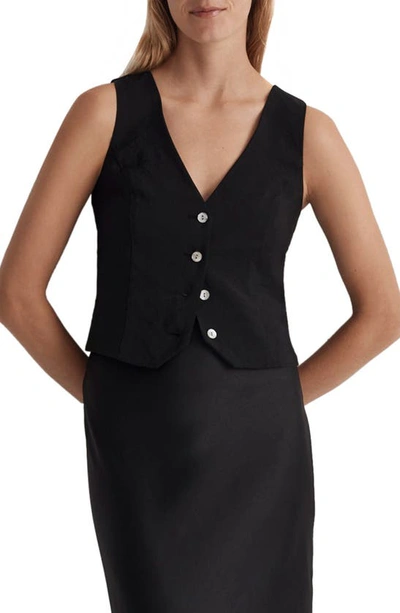 Madewell Katrina Crop Vest Top In True Black