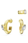 Swarovski Women's Dextera Goldtone & Crystal Hoop Earrings & Ear Cuff Set In Gold