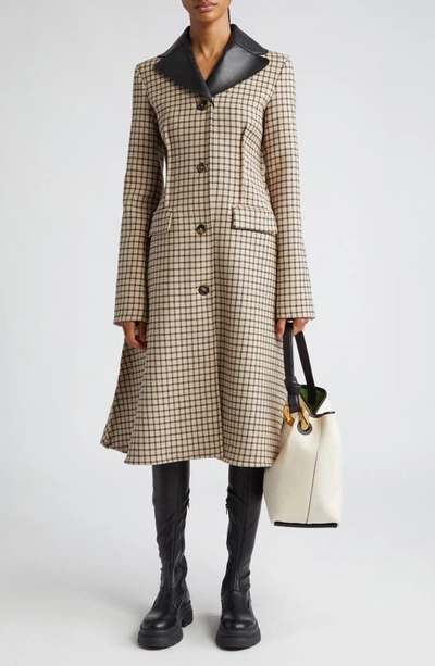 Jw Anderson A Line Single-breasted Coat In Neutrals