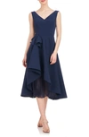 Kay Unger Women's Begonia Ruffled A-line Midi-dress In Dark Midnight