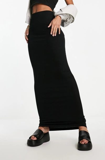 Asos Design Column Maxi Skirt In Black