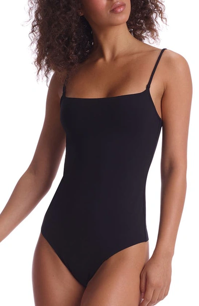 Commando Stretch Neoprene Camisole Thong Bodysuit In Black