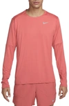 Nike Element Dri-fit Long Sleeve Running T-shirt In Red