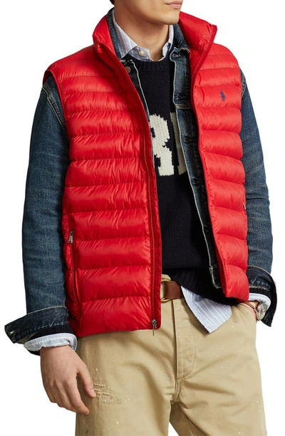 Polo Ralph Lauren Zip-up Packable Waistcoat In Bittersweet