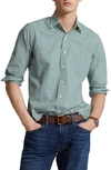 Polo Ralph Lauren Gingham Button-down Oxford Shirt In 4338f Pine/ White