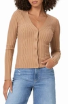 Paige Shirin Cardigan In Dark Camel