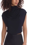 COMMANDO BUTTER DRAPED FUNNEL NECK CROP TOP