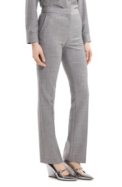 Theory Sleek Front Slim Virgin Wool Pants In New Light Heather