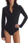 COMMANDO CLASSIC LONG SLEEVE BUTTON-DOWN THONG BODYSUIT