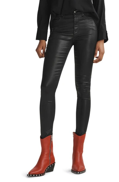 Rag & Bone Nina Coated High-rise Skinny Jeans In Black