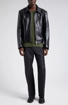 Our Legacy Mini Leather Zipped Jacket In Top Dyed Black Leather