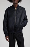 Versace Graphic-print Bomber Jacket In Black Multicolor
