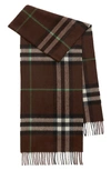 BURBERRY GIANT CHECK CASHMERE FRINGE SCARF