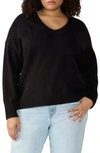 Sanctuary Easy Breezy V-neck Pullover In Black