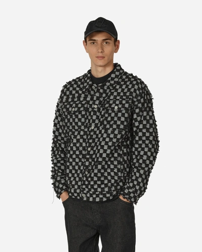 Pleasures Curfew Checker Trucker Jacket Black In Multicolor