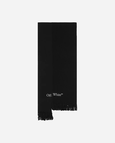 Off-white Glitch Bookish Knit Scarf In Black