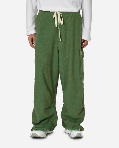 Pleasures Visitor Wide Fit Cargo Trousers In Green