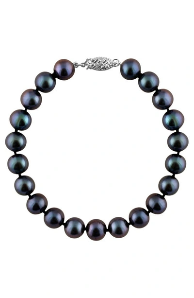 Splendid Pearls 9-10mm Cultured Freshwater Pearl Necklace In Black