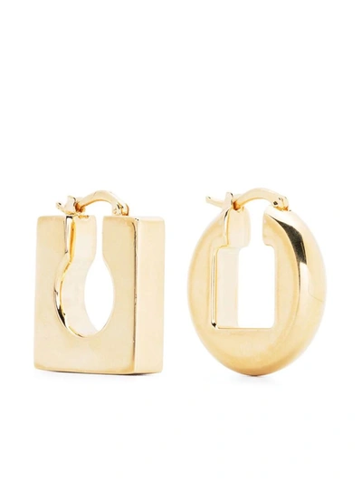 Jacquemus Les Boucles Rond Carre Earrings In Gold