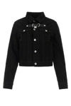 Jw Anderson Denim Jacket With Waistband And Buckle Collar In Black