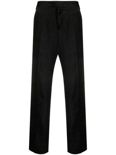 Lardini Velvet Trousers In Black