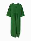 Sofie D'hoore Dress With Deep Cut Plastron Front In Green