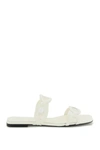 Valentino Sleek Flat Sole Slippers With Open Toe Cut-outs In White