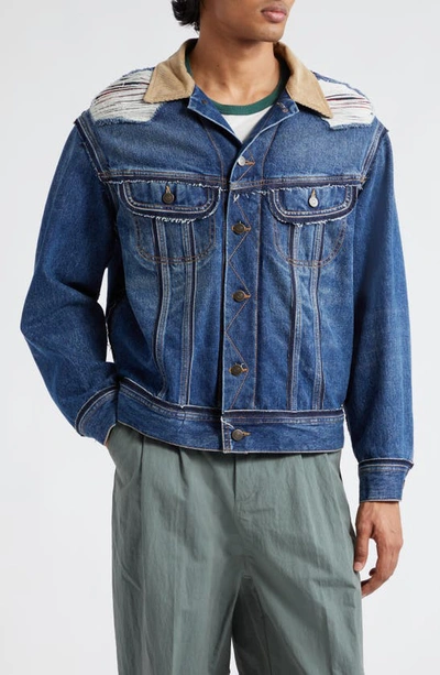 MAISON MARGIELA X PENDLETON RIPPED DENIM JACKET