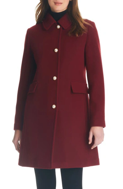 Kate Spade New York Wool-blend Coat In Deep Lipstick
