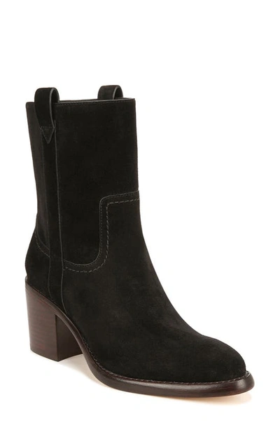 Veronica Beard Carmen Suede Western Booties In Black