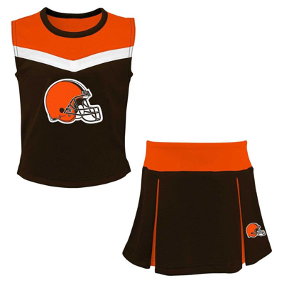 Outerstuff Kids' Girls Youth Brown Cleveland Browns Spirit Two-piece Cheerleader Set