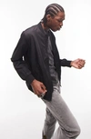 Topman Icon Bomber Jacket In Black