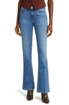 Paige Cindy High Rise Straight Jean In Mel Destroyed Hem In Rock Show Distressed