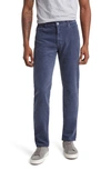 Ag Slim Straight Leg Herringbone Pants In Sulfur Blue Note