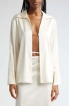 Jacquemus La Chemise Notte Open Satin Shirt In White