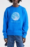 OFF-WHITE ON THE GO MOON INTARSIA WOOL, COTTON & MOHAIR BLEND SWEATER