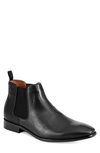 Tommy Hilfiger Syler Mens Faux Leather Square Toe Chelsea Boots In Black