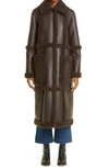 Stand Studio Patrice Long Faux Shearling Coat In Dark Brown