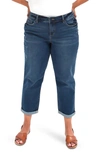 Slink Jeans Mid Rise Crop Boyfriend Jeans In Kennedi