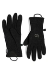 Outdoor Research Flurry Touchscreen Compatible Wool Blend Gloves In Black
