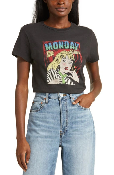 Re/done "monday Again" Cotton Graphic T-shirt In L