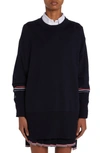 THOM BROWNE EXAGGERATED VIRGIN WOOL BLEND SWEATER