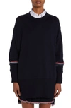 Thom Browne Oversized Wool Sweater In Navy