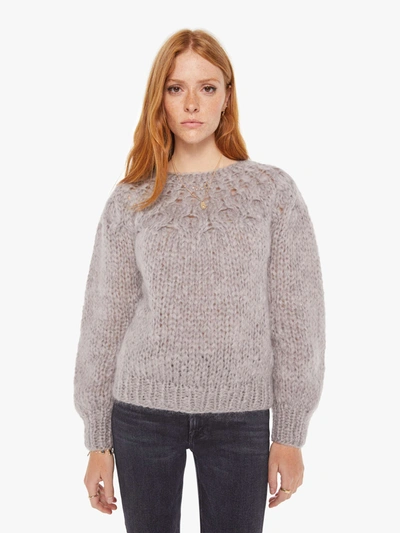 Maiami Mohair Honeycomb Pleated Pullover Concrete Sweater In Grey