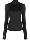 Adidas By Stella Mccartney Truepurpose Printed Recycled Stretch-jersey Top In Black
